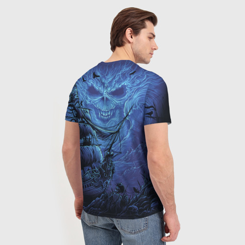 Мужская футболка 3D с принтом Iron Maiden пираты в бездне морской, вид сзади #2
