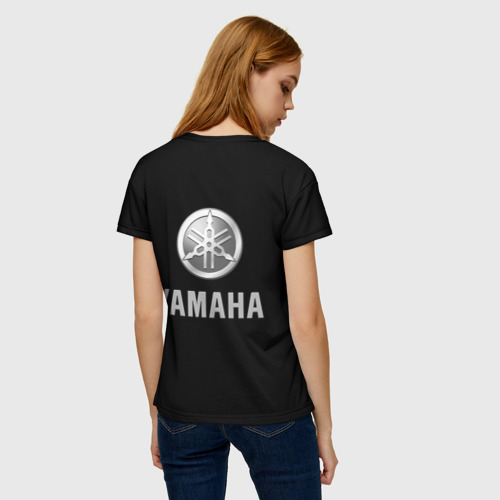 Женская футболка 3D с принтом Yamaha - famous racing team!, вид сзади #2