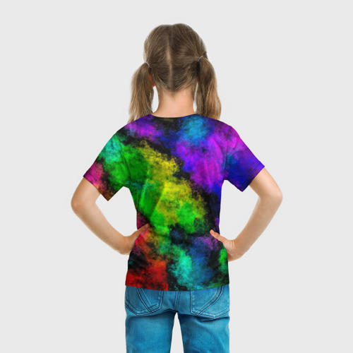 Детская футболка 3D с принтом Friday Night Funkin Boy and Girl, вид сзади #2