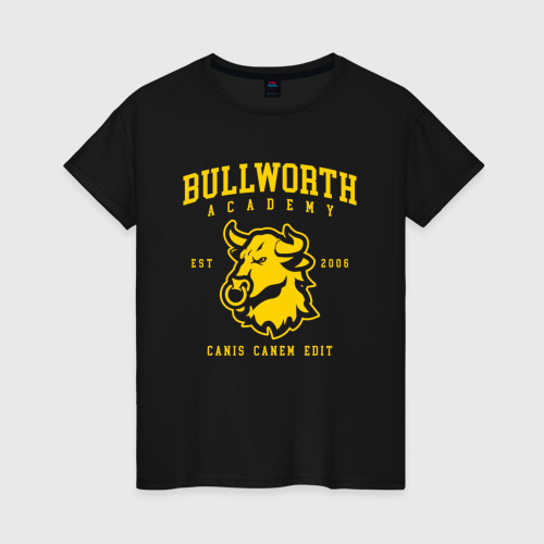 Женская футболка хлопок с принтом Bully Bullworth Academy, вид спереди #2