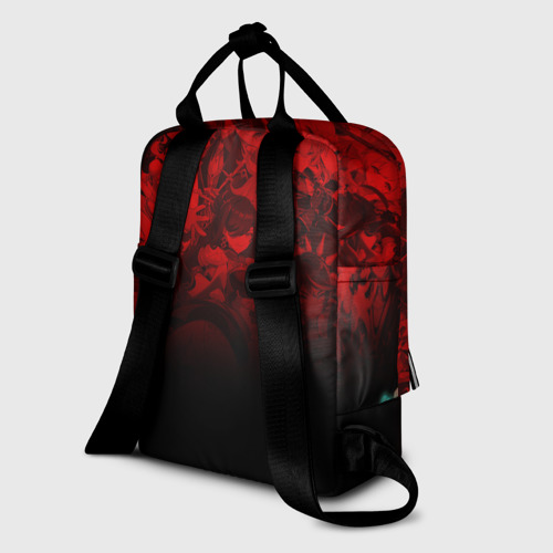 Женский рюкзак 3D с принтом КАЗУХА ГЕНШИН ИМПАКТ / ГЕРОИ ИГРЫ, вид сзади #1