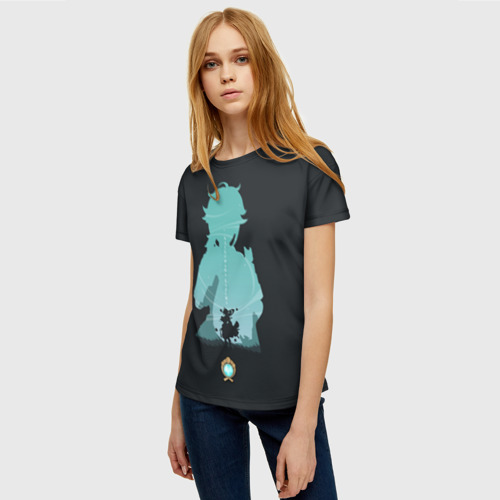 Женская футболка 3D с принтом КАЭДЭХАРА КАЗУХА ГЕНШИН ИМПАКТ, фото на моделе #1