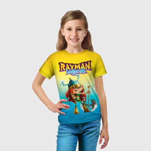 Детская футболка 3D с принтом Rayman Legends Barbara, вид сбоку #3