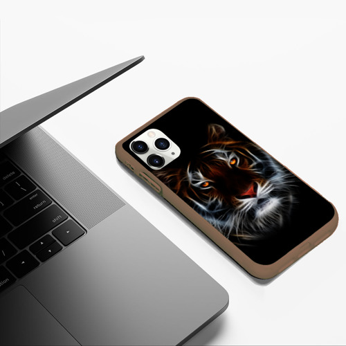 Чехол для iPhone 11 Pro Max матовый с принтом Тигр в Темноте | Глаза Зверя, фото #5