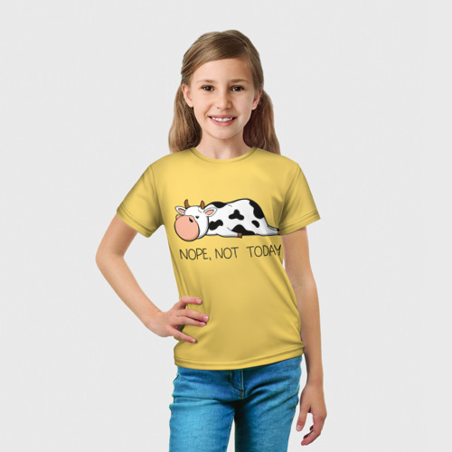 Детская 3D футболка с принтом Nope, not today, вид сбоку #3