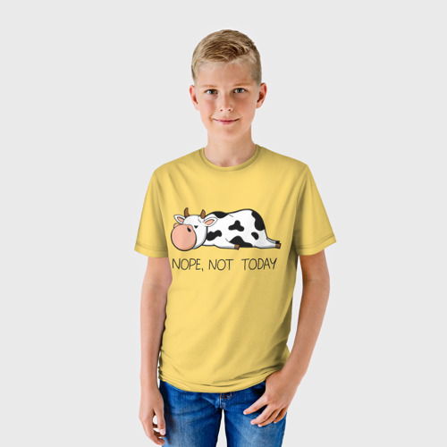 Детская 3D футболка с принтом Nope, not today, фото на моделе #1