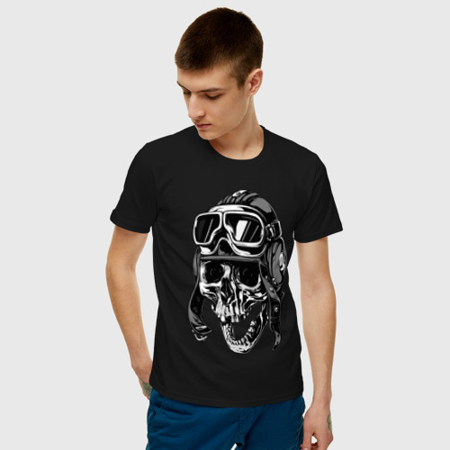 Мужская футболка с принтом Skull Ridеr, фото на моделе #1