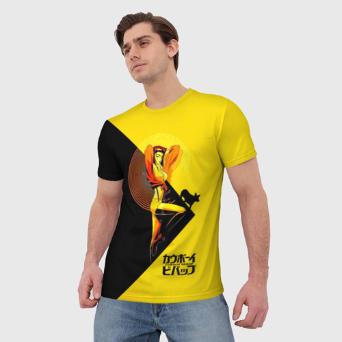 Мужская футболка 3D с принтом Фэй Валентайн - Ковбой Бибоп, фото на моделе #1