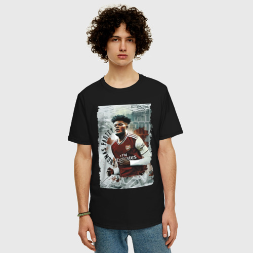 Мужская футболка хлопок Oversize с принтом Thomas Partey - Arsenal, England, фото на моделе #1