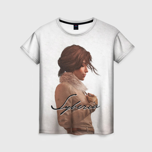 Женская футболка 3D с принтом Syberia, Kate Walker, вид спереди #2