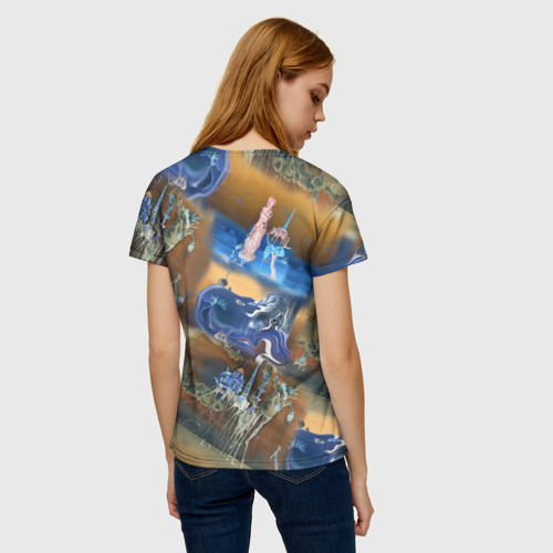 Женская футболка 3D с принтом Картины Сальвадора Дали/Паттерн, вид сзади #2