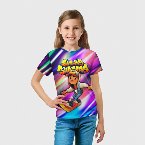 Детская 3D футболка с принтом Subway Surfers, вид сбоку #3