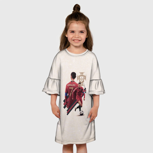 Детское платье 3D с принтом Криштиану Сборная Португалии, вид сбоку #3
