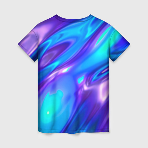 Женская 3D футболка с принтом Neon Holographic, вид сзади #1