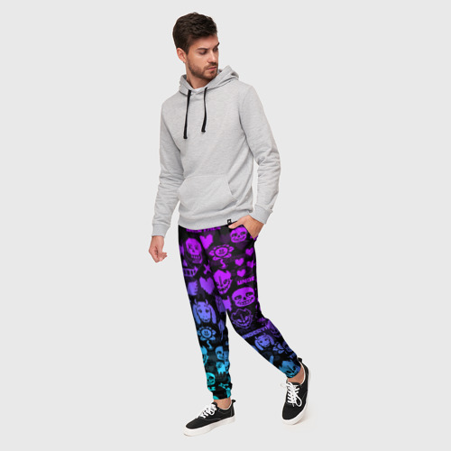 Мужские брюки 3D с принтом UNDERTALE NEON PATTERN | УЗОР, фото на моделе #1