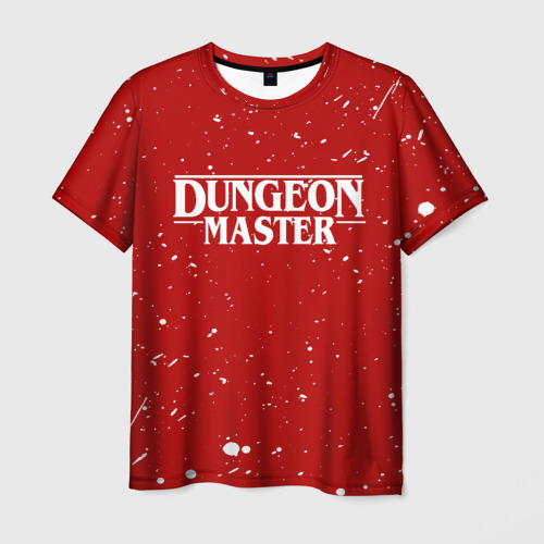 Мужская 3D футболка с принтом DUNGEON MASTER BLOOD ГАЧИМУЧИ КРАСНЫЙ, вид спереди #2