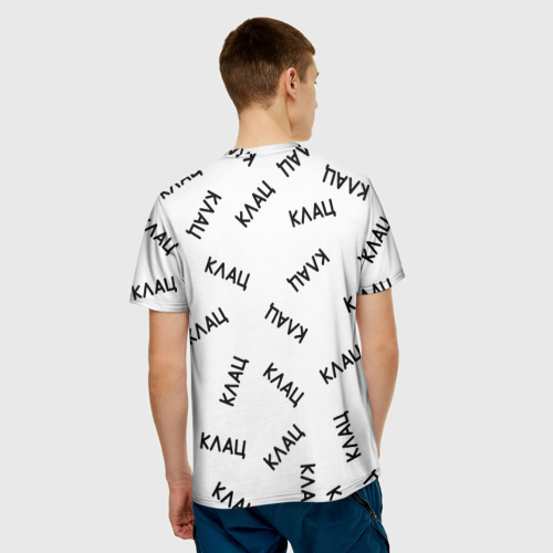Мужская 3D футболка с принтом КОТ ПРОГРАММИСТ Я ДЕЛАЮ КЛАЦ КЛАЦ КЛАЦ, вид сзади #2