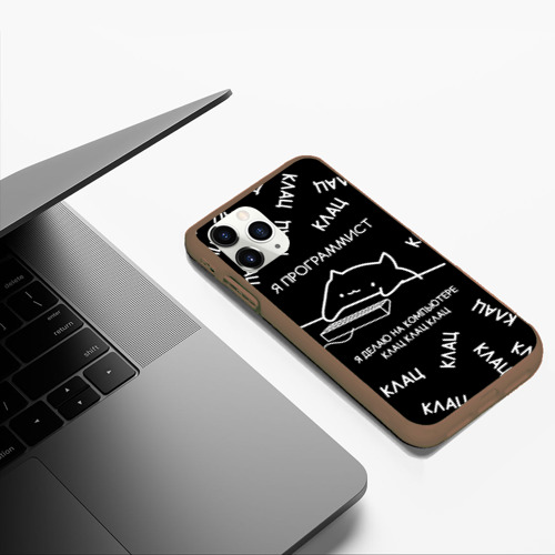 Чехол для iPhone 11 Pro Max матовый с принтом МЕМ КОТ ПРОГРАММИСТ, фото #5