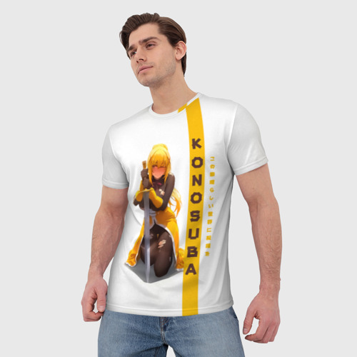 Мужская футболка 3D с принтом Даркнесс - Konosuba, фото на моделе #1