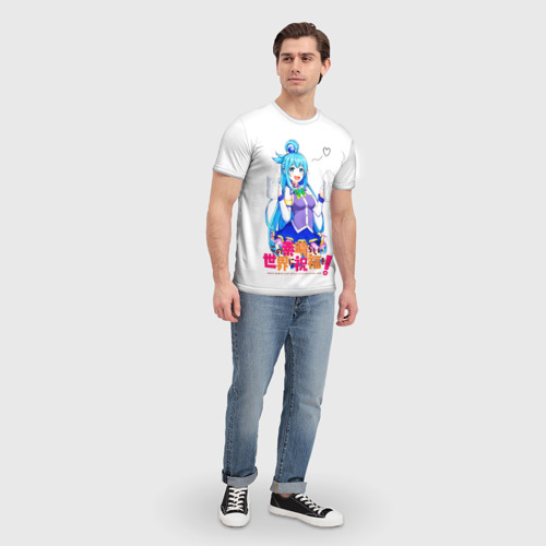 Мужская футболка 3D с принтом Аква - Konosuba, вид сбоку #3