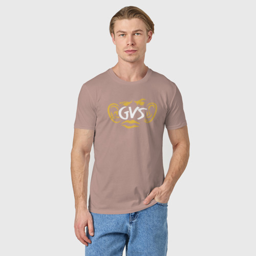 Мужская футболка хлопок с принтом GVS лицо, фото на моделе #1