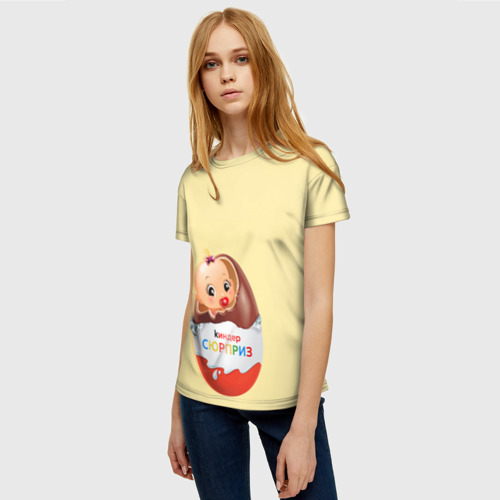 Женская футболка 3D с принтом Киндер сюрприз, фото на моделе #1