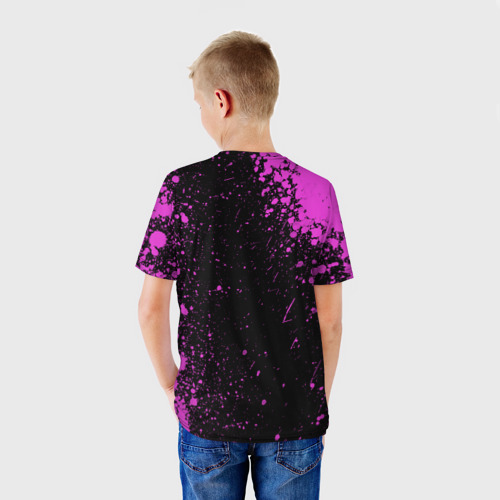 Детская 3D футболка с принтом Геометри Дэш | Geometry Dash demon, вид сзади #2
