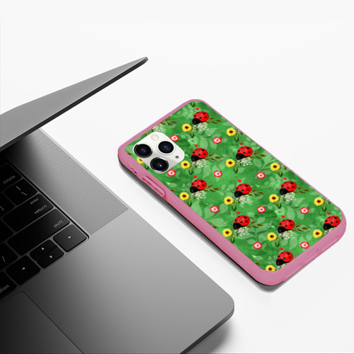 Чехол для iPhone 11 Pro Max матовый с принтом Божья коровка (лето), фото #5