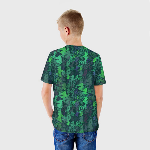 Детская 3D футболка с принтом Шахматист, вид сзади #2