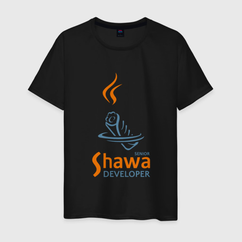 Мужская футболка с принтом Senior Shawa Developer, вид спереди #2