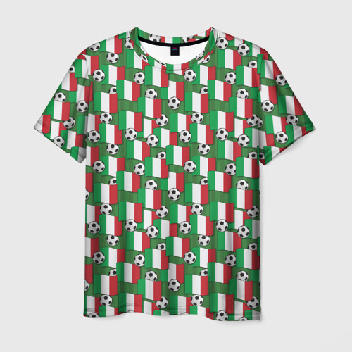 Мужская футболка 3D с принтом Италия футбол, вид спереди #2