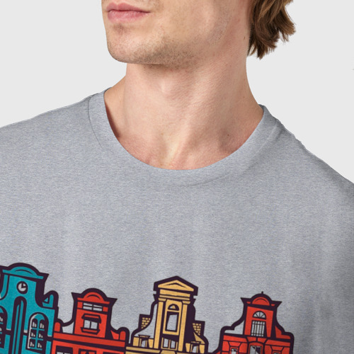 Мужская футболка хлопок с принтом Амстердам - город велосипедистов, фото #4