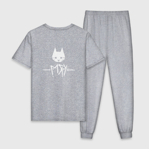 Мужская пижама хлопок с принтом Stray Game Meow | Кот бродяга Мяу, вид сзади #1