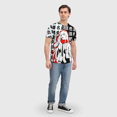 Мужская футболка 3D с принтом Zero Two с чупачупсом на Иероглифах Любимый во Франксе, вид сбоку #3