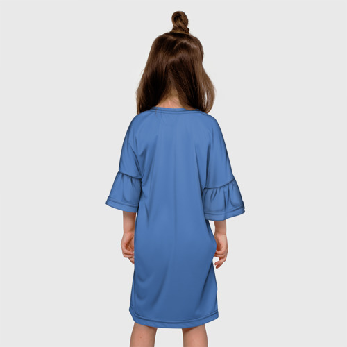 Детское платье 3D с принтом Пробежка, вид сзади #2
