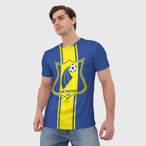 Мужская футболка 3D с принтом ФК - Ростов, фото на моделе #1