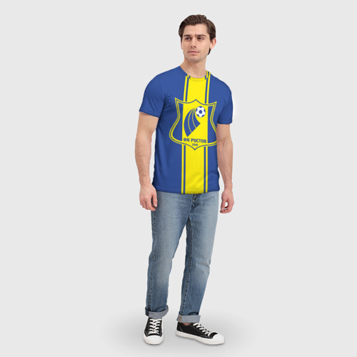 Мужская футболка 3D с принтом ФК - Ростов, вид сбоку #3