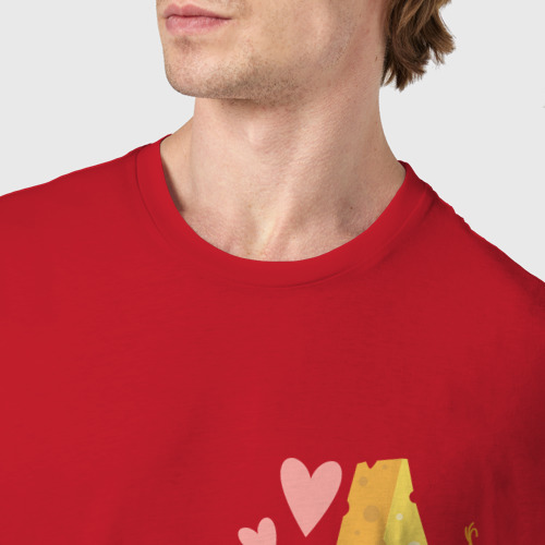 Мужская футболка хлопок с принтом Сыр к вину, фото #4