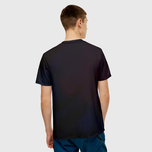 Мужская 3D футболка с принтом Рин Окумура - Синий Экзорцист, вид сзади #2