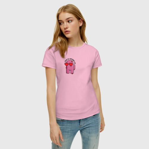 Женская футболка с принтом Fem Love is among us, фото на моделе #1