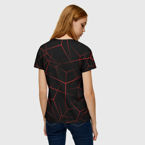 Женская футболка 3D с принтом Мияги до и кобра кай, вид сзади #2