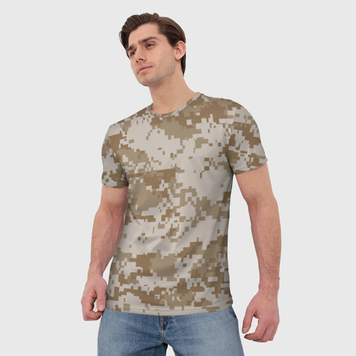 Мужская футболка 3D с принтом Пустынный Милитари, фото на моделе #1