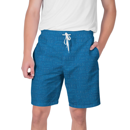 Мужские шорты 3D с принтом Ночные небоскребы, вид спереди #2