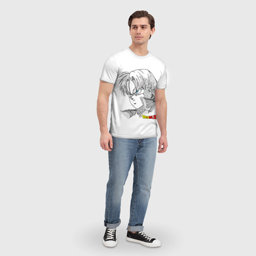 Мужская 3D футболка с принтом Транкс Dragon Ball, вид сбоку #3