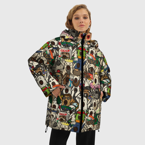 Женская зимняя куртка 3D с принтом Ничоси - Nichosi, фото на моделе #1
