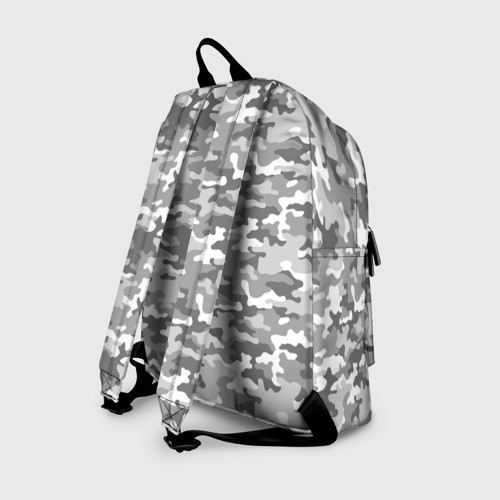 Рюкзак 3D с принтом Серый Военный Камуфляж, вид сзади #1