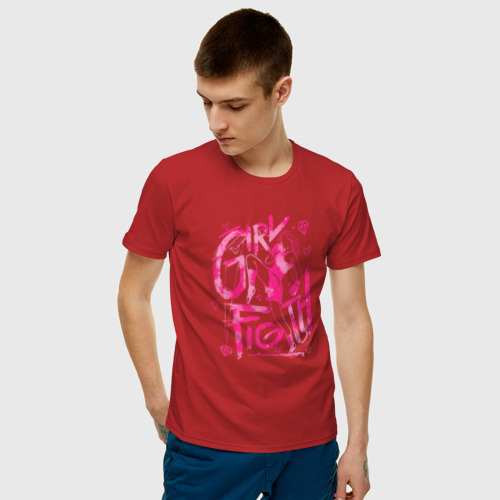 Мужская футболка с принтом GIRL FIGTH (женская драка), фото на моделе #1