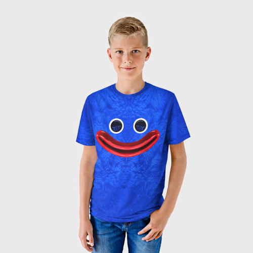 Детская 3D футболка с принтом POPPY PLAYTIME | МОРДОЧКА ХАГГИ ВАГГИ, фото на моделе #1