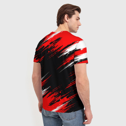 Мужская футболка 3D с принтом Samurai Cyberpunk 2077 Киберпанк, вид сзади #2