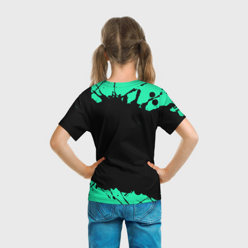 Детская футболка 3D с принтом Bubble kvass - Скала Дуэйн, вид сзади #2